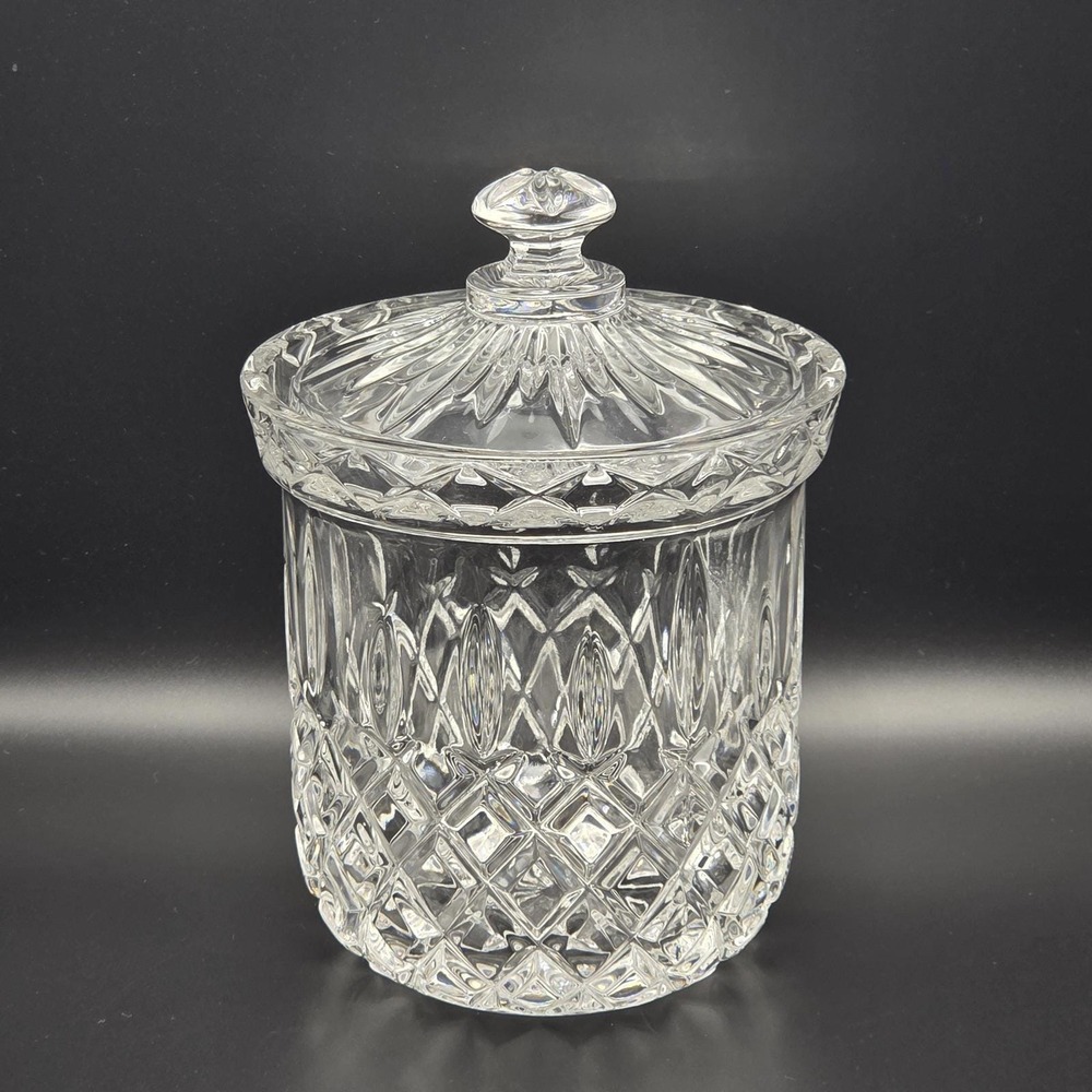 Vintage Gorham King Edward Lead Crystal Covered Canister Jar with Lid 7.5"